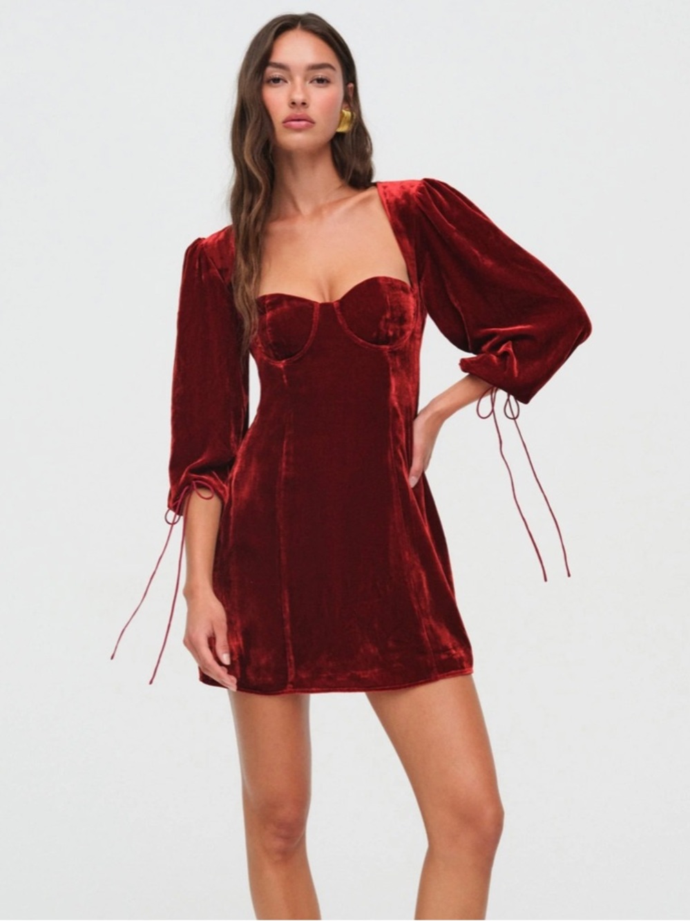 NWT For Love and Lemons Nadine velvet bustier dress - Picture 4 of 9